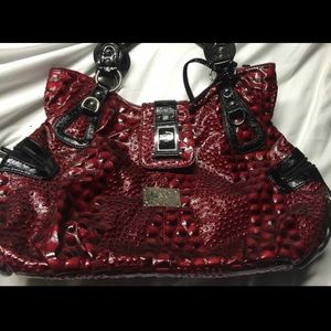 Beautiful Red and Black Snakeskin bag